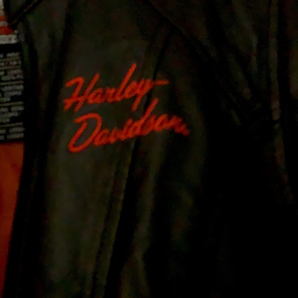 Harley Davidson Black Leather Riding Jacket - Picture 2 of 10